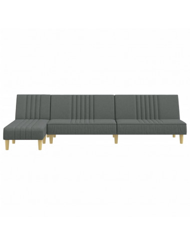 Divano Letto a L Grigio Scuro 255x140x70 cm in Tessuto