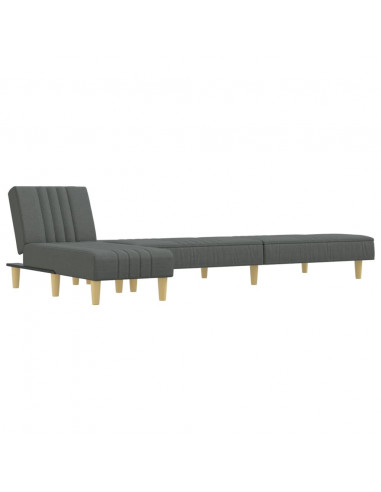 Divano Letto a L Grigio Scuro 255x140x70 cm in Tessuto