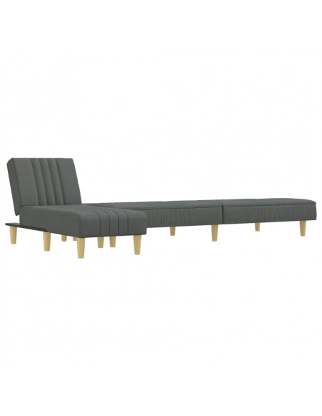 Divano Letto a L Grigio Scuro 255x140x70 cm in Tessuto