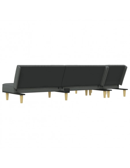 Divano Letto a L Grigio Scuro 255x140x70 cm in Tessuto
