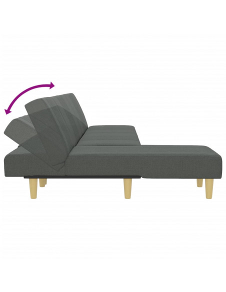 Divano Letto a L Grigio Scuro 255x140x70 cm in Tessuto