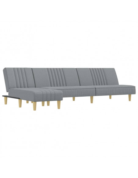Divano Letto a L Grigio Chiaro 255x140x70 cm in Tessuto