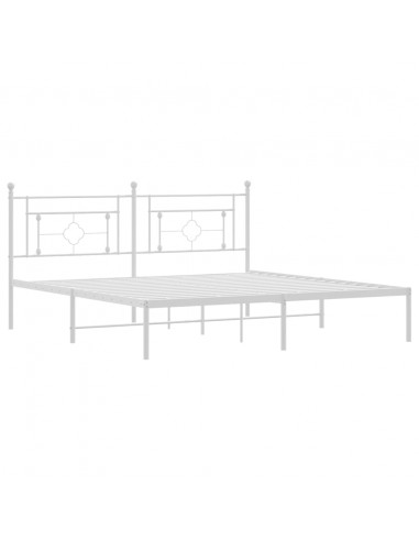 Giroletto con Testiera Metallo Bianco 180x200 cm