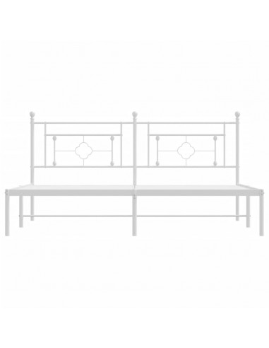 Giroletto con Testiera Metallo Bianco 180x200 cm
