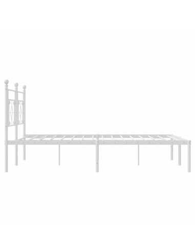 Giroletto con Testiera Metallo Bianco 180x200 cm