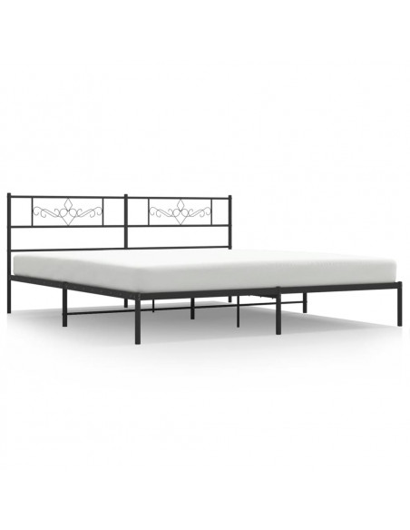 Giroletto con Testiera in Metallo Nero 180x200 cm
