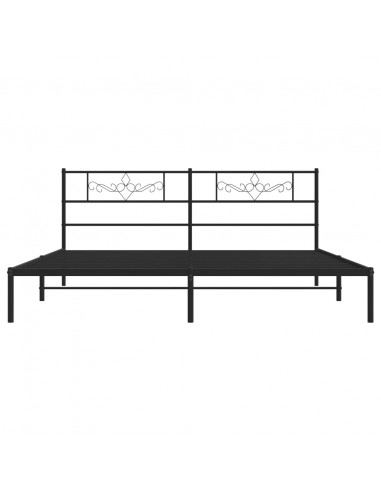 Giroletto con Testiera in Metallo Nero 180x200 cm