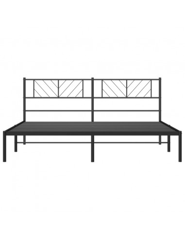 Giroletto con Testiera in Metallo Nero 180x200 cm