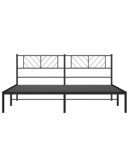 Giroletto con Testiera in Metallo Nero 180x200 cm