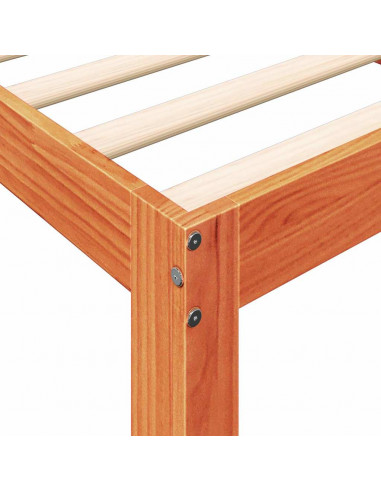 Letto Libreria senza Materasso Marrone Cera 90x190 cm in Pino