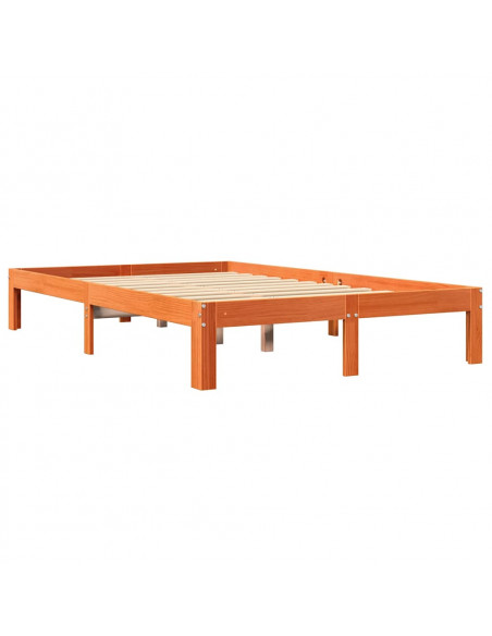 Letto Libreria senza Materasso Marrone Cera 120x190 cm in Pino