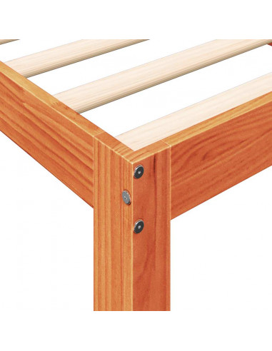 Letto Libreria senza Materasso Marrone Cera 100x200 cm in Pino