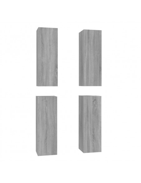 Mobili TV 4 pz Grigio Sonoma 30,5x30x90 cm in Legno Multistrato
