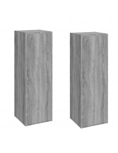 Mobili TV 2 pz Grigio Sonoma 30,5x30x90 cm in Legno Multistrato