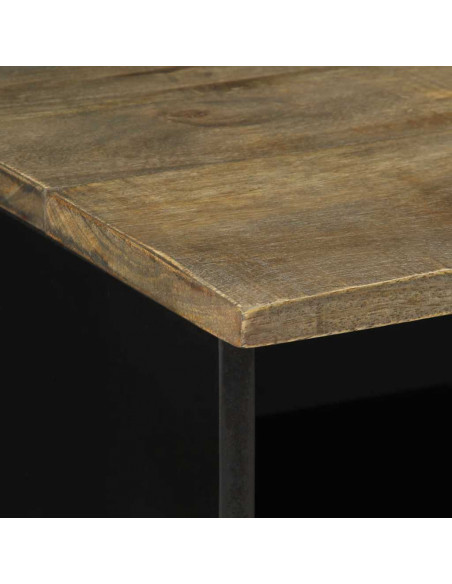 Mobile Porta TV Nero 80x33x46 cm in Legno Massello di Mango