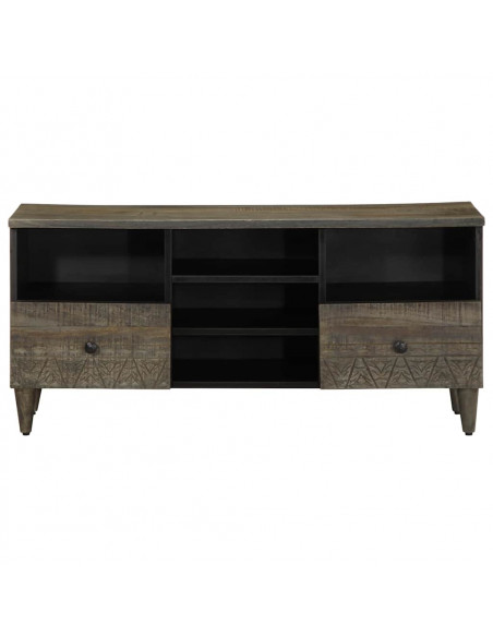 Mobile Porta TV Nero 100x33x46 cm in Legno Massello di Mango