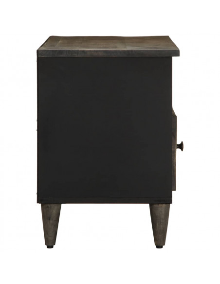 Mobile Porta TV Nero 100x33x46 cm in Legno Massello di Mango