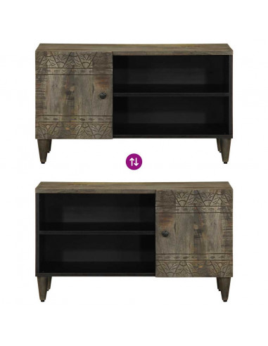 Mobile Porta TV Grigio Chiaro 80x31,5x46 cm in Legno Mango