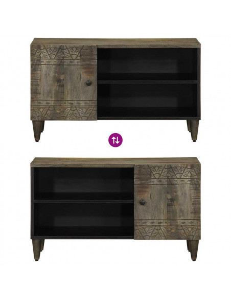 Mobile Porta TV Grigio Chiaro 80x31,5x46 cm in Legno Mango