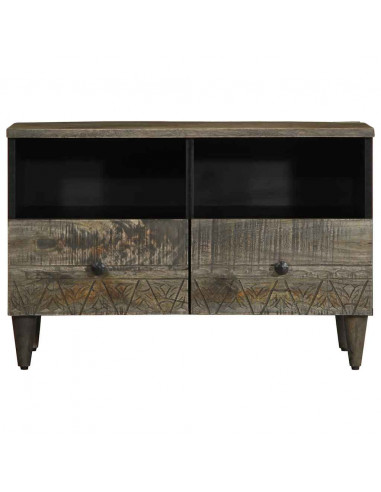 Mobile Porta TV Grigio Chiaro 70x33,5x46 cm in Legno Mango