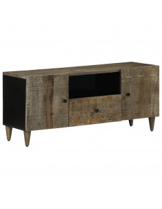 Mobile Porta TV Grigio Chiaro 105x33,5x46 cm in Legno Mango