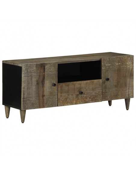 Mobile Porta TV Grigio Chiaro 105x33,5x46 cm in Legno Mango