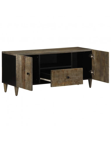 Mobile Porta TV Grigio Chiaro 105x33,5x46 cm in Legno Mango