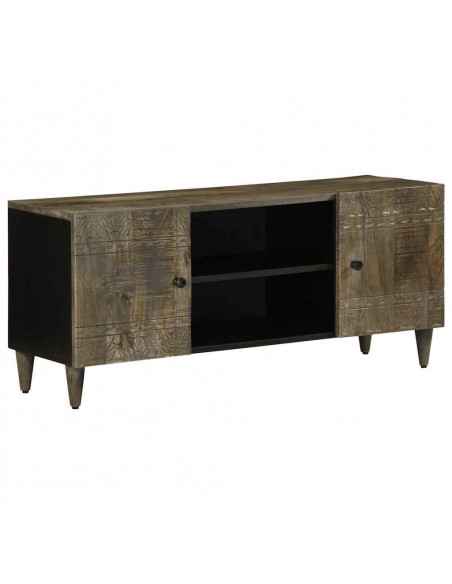 Mobile Porta TV Grigio Chiaro 105x33,5x46 cm in Legno Mango