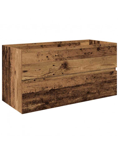 Mobile da Bagno con Lavabo Integrato e Rubinetto Legno Antico