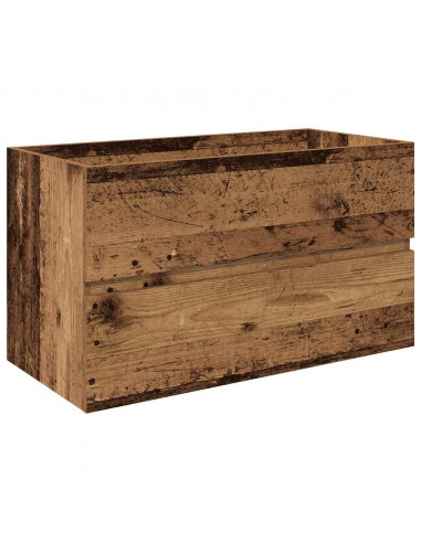 Mobile da Bagno con Lavabo Integrato e Rubinetto Legno Antico