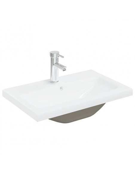 Mobile da Bagno con Lavabo Integrato e Rubinetto Legno Antico