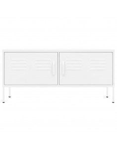 Mobile TV Bianco 105x35x50 cm in Acciaio 2