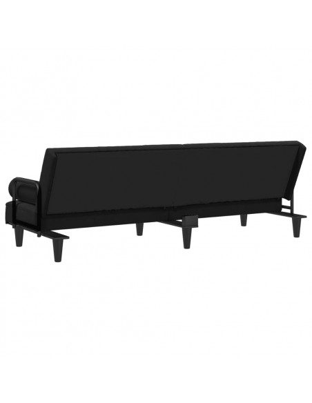 Divano Letto con Braccioli Nero in Velluto