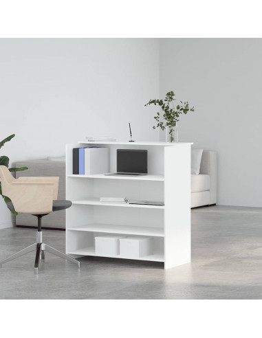 Banco Reception Bianco 100x50x103,5 cm in Legno Multistrato