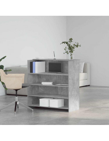 Banco Reception Grigio Cemento 100x50x103,5cm Legno Multistrato