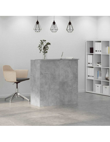 Banco Reception Grigio Cemento 100x50x103,5cm Legno Multistrato