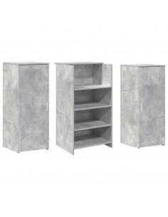 Banco Reception Grigio Cemento 135x50x103,5cm Legno Multistrato