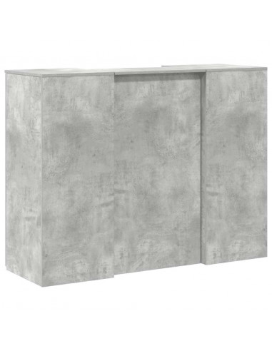 Banco Reception Grigio Cemento 135x50x103,5cm Legno Multistrato