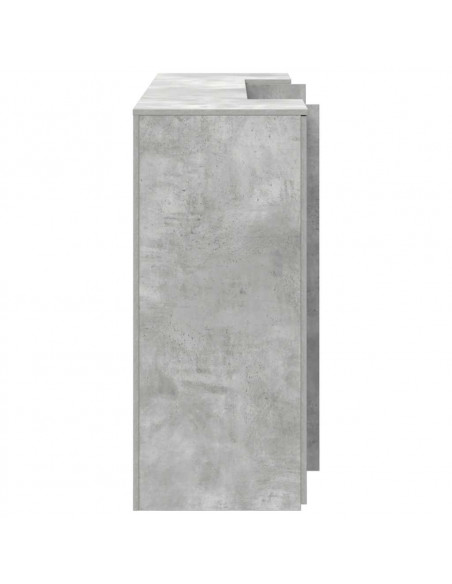 Banco Reception Grigio Cemento 180x50x103,5cm Legno Multistrato