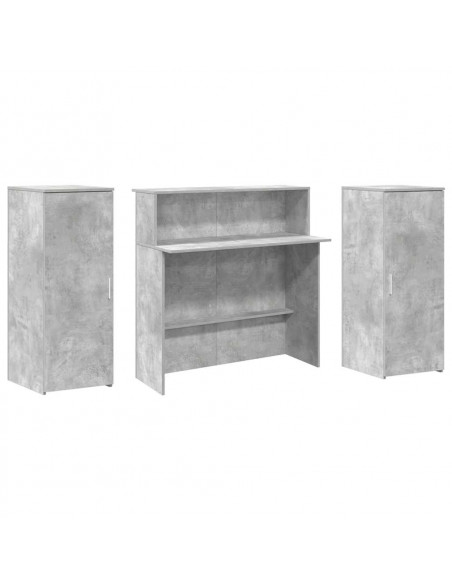 Banco Reception Grigio Cemento 180x50x103,5cm Legno Multistrato