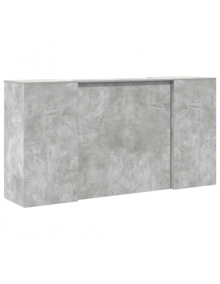 Banco Reception Grigio Cemento 200x50x103,5cm Legno Multistrato