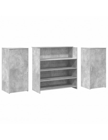 Banco Reception Grigio Cemento 200x50x103,5cm Legno Multistrato