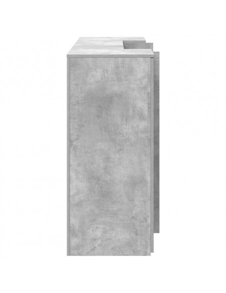 Banco Reception Grigio Cemento 200x50x103,5cm Legno Multistrato
