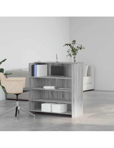 Banco Reception Grigio Sonoma 100x50x103,5 cm Legno Multistrato