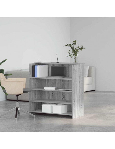 Banco Reception Grigio Sonoma 100x50x103,5 cm Legno Multistrato