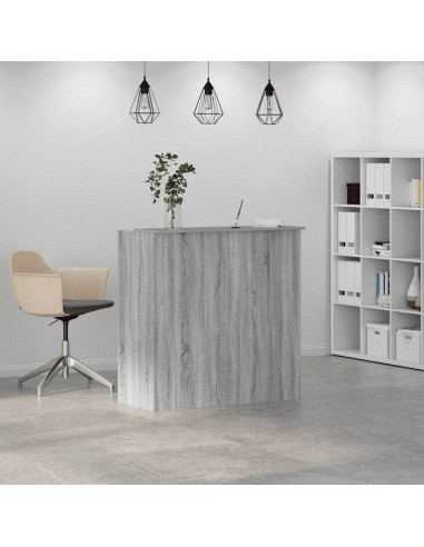 Banco Reception Grigio Sonoma 100x50x103,5 cm Legno Multistrato