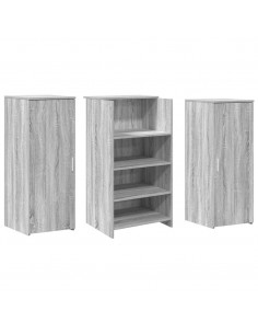 Banco Reception Grigio Sonoma 135x50x103,5 cm Legno Multistrato