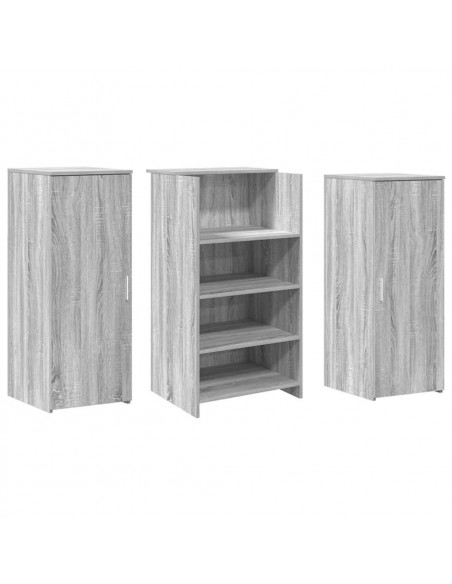Banco Reception Grigio Sonoma 135x50x103,5 cm Legno Multistrato