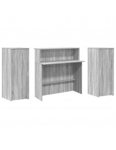 Banco Reception Grigio Sonoma 180x50x103,5 cm Legno Multistrato