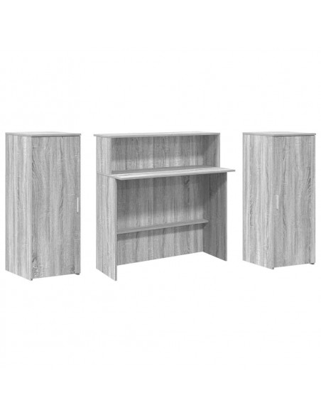 Banco Reception Grigio Sonoma 180x50x103,5 cm Legno Multistrato